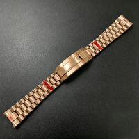Bracelet en acier inoxydable brossé doré 20 mm, bracelet poli, bracelet Président, fermoir à glissière pour montre Daytona Submarine