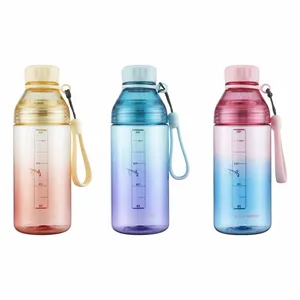 Custom reusable sport motivational plastic water bottle with filter