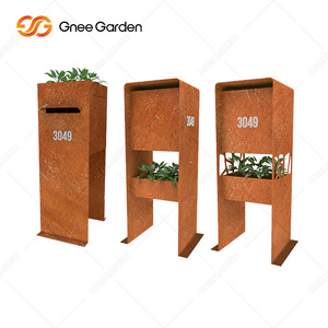 Corten Steel <b>Post</b> Office <b>Box</b> Metal Mailbox for Home Gate Mailbox - Product Image 4