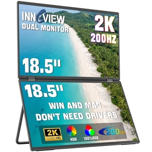 Écran portable double 2K QHD de 18,5 pouces, extension d'écran 200 Hz pour des sessions de jeu <span class=keywords><strong>FPS</strong></span> <span class=keywords><strong>RPG</strong></span> rapides et compétitives - Product Image 1