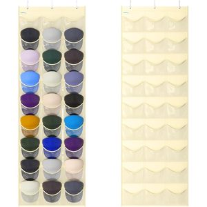 Hat Organizer 27 Pockets Over The Door Clear Pockets For Baseball Caps Storage Display <b>Rack</b> - Product Image 1