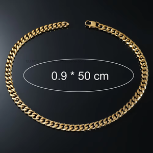 Simple Titanium Steel Necklace, Street Hip Hop Hipster Side <b>Cuban</b> <b>Chain</b> Jewelry Tanjing Fashion Lijing Necklace - Product Image 2