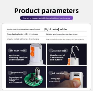 Chợ đêm pin di động có thể sạc lại khẩn cấp đèn lồng IP65 ABS ngoài trời Vườn cắm trại Đèn <span class=keywords><strong>Led</strong></span> Sạc bóng đèn - Product Image 4