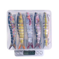 Leurre de poisson de bar artificiel personnalisé 13.4cm/18g appât nageur 6 leurres de pêche durs multi-articulés segmentés