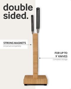 Durable Bamboo Magnetic Knife Block Stand Good Quality Custom Universal <b>Tool</b> Holder for Home Kitchen Use - Product Image 3