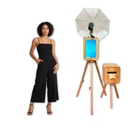 Huanyji Photomaton à impression instantanée en verre trempé double face avec écran tactile 18,5 pouces, compatible NFC et Wi-Fi, multi-appareils