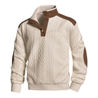 Blouson bomber style cardigan à boutonnage simple, nouvelle collection printemps/automne, vêtement d'extérieur pour homme, color-block, transfrontalier