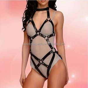 Sexy <span class=keywords><strong>Bondage</strong></span>-Kleidung für Frauen SM Erwachsenen-Set Verführerische Enge PU-Leder-Accessoires mit Gürtel Großhandel - Product Image 5