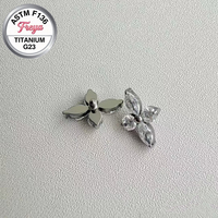 Body ASTM-F136 Titanium Zircon Piercing Earrings Tragus Helix Daith Lobe Devil Flat Back Ear Lip Stud Labret Piercing Jewelry