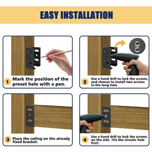 <span class=keywords><strong>Support</strong></span> de garde-corps en acier inoxydable, <span class=keywords><strong>support</strong></span> de clôture métallique <span class=keywords><strong>pour</strong></span> relier le <span class=keywords><strong>bois</strong></span> 2x4 au garde-corps, <span class=keywords><strong>poteau</strong></span> en <span class=keywords><strong>bois</strong></span> - Product Image 5