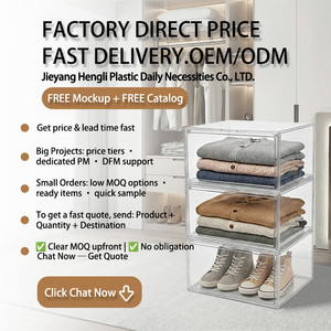 Gabinete de Almacenamiento Apilable de Plástico con Puertas Transparentes, Organizador Plegable con Ruedas para Instalación sin Herramientas - Product Image 6