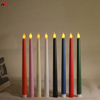 Bougie LED à flamme 3D avec télécommande colorée, piles en vrac, bougies longues, décoration de Noël, de mariage et de fête à domicile