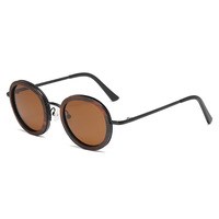 XUEDIAO Italie Designer UVA UVB protection UV400 lunettes de soleil polarisées en bois femmes rondes en métal cadre en bois lunettes