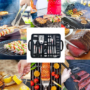Accessoires pour barbecue, brosse en acier inoxydable, fournitures pour barbecue en plein air, ensemble de barbecue, ensemble d'outils pour barbecue, camping avec sac de transport - Product Image 6