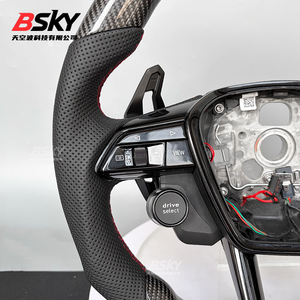 <span class=keywords><strong>Volante</strong></span> de Fibra de Carbono con Botón de Encendido para <span class=keywords><strong>Audi</strong></span> Q3 Q5 Q6 Q7 Q8 SQ8 A3 <span class=keywords><strong>A4</strong></span> B9 A5 B8 A6 C7 S3 S4 RS3 RS5 RS7 RS6 C8 - Product Image 3