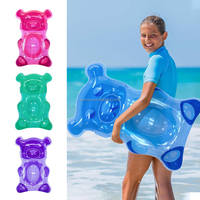 Nouvelle planche de surf transparente en forme d'ours pour enfants, flotteur de piscine, planche de surf gonflable personnalisée