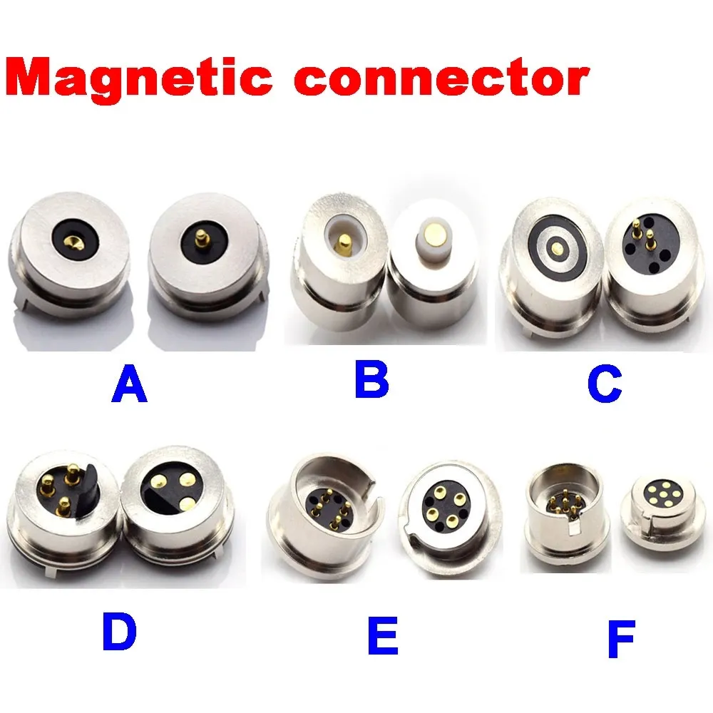 1 paio di connettori magnetici Pogo Pin a forma di circuito ad alta corrente 2/3/4/6 poli maschio femmina sonda DC Power Charging profilo rotondo