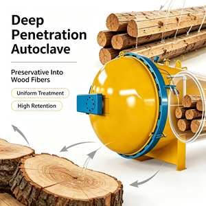 <span class=keywords><strong>Autoclave</strong></span> à <span class=keywords><strong>bois</strong></span> de grande capacité pour le traitement en lot de <span class=keywords><strong>bois</strong></span> sciés, de planches et de contreplaqués - Product Image 1
