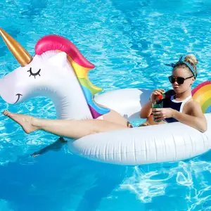 2 Pack 42'' Inflatable Pool Floats Flamingo Unicorn Swim Tube Rings Swimming Toys Lake And Beach Float Summer