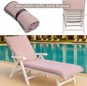 Housse de protection CalmySEA pour chaise longue et chaise de <span class=keywords><strong>jardin</strong></span> 200x75cm, en papier, séchage rapide, gain de place (<span class=keywords><strong>rose</strong></span> foncé, 1 pièce) - Product Image 2