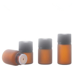 ミニ1ミリリットル2ミリリットル3ミリリットルフロストホワイト/アンバーEssential Oil <span class=keywords><strong>Glass</strong></span> Bottle Sample <span class=keywords><strong>Glass</strong></span> Vial With Inner Plug And Screw Cap - Product Image 4