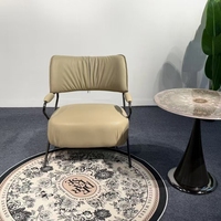 Fauteuil d'appoint moderne 8129 rembourré, structure métallique, en cuir PU, fauteuil simple pour salon ou salle de séjour