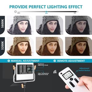 Kit d'éclairage vidéo professionnel Neewer 2 packs avec 480 LED, panneau LED avec écran LCD, télécommande sans fil et support d'éclairage - Product Image 2