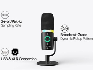 Microphone <span class=keywords><strong>vocal</strong></span> dynamique pour performance live, enregistrement en studio, microphone cardioïde XLR, microphone filaire USB pour diffusion avec pied de table - Product Image 5