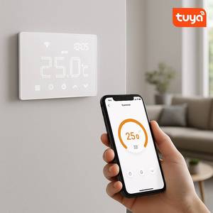 Termostato Inteligente Gloca con Pantalla Táctil WiFi, 230V, Calefactor Eléctrico de Pared, Calefacción Infrarroja, Control por Aplicación, Blanco - Product Image 5