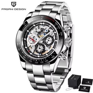 นาฬิกาข้อมือผู้ชาย Pagani Design PD-1653 ระบบจักรกล สแตนเลสสตีล กันน้ำ ดีไซน์เรนโบว์ หรูหรา ระบบออโตเมติก - Product Image 1