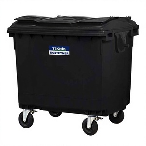 Contenedor de Basura de Reciclaje Rojo Ecológico de 660 Litros, de Plástico HDPE, con 4 Ruedas, para Uso en Interiores/Exteriores, Fabricado en Turquía - Product Image 1