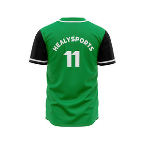 Blanko Gelbe Kinder-Baseballtrikots mit Knöpfen, Maßgefertigte Baseball-Uniform mit Stickerei - Product Image 2