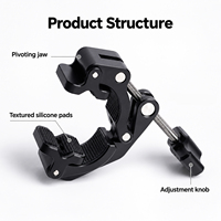 Support de caméra Super Clamp avec trous filetés de 1/4 " et 3/8 ", support de fixation en aluminium avec trous de positionnement, accessoires photographiques