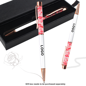 Wholesale Novel Creative DIY Oiled Dry Flower Metal Ballpoint <b>Pen</b> With Custom Logo Printed Laser Advertise for Office Stationery - Product Image 4