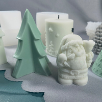 YS 3D Weihnachts baum Weihnachts mann Kerzen formen Handwerk Silikon form Kuchen Dekoration Herstellung Kerze DIY handgemachte Seife Lotion Bar