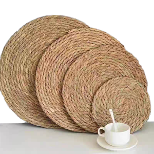 Artex Dong Thap Modern Oilproof Handmade Water Hyacinth Plant Pattern <b>Placemat</b> for Wedding Banquet Home Use - Product Image 1