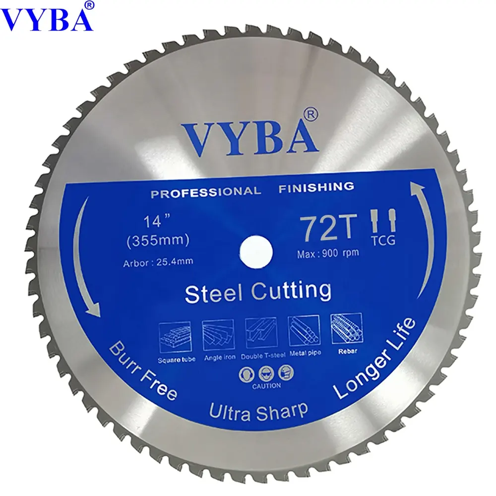 355X72T Tungsten Carbide Tipped Cutting Angle Iron Saw blade With Shining Surface