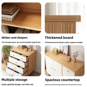 Meuble de rangement moderne et minimaliste pour chambre <span class=keywords><strong>à</strong></span> coucher - Meuble de sol avec tiroirs latéraux et de pied de lit, design seau - Product Image 3