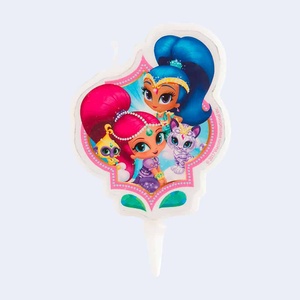 Candela di compleanno Shimmer Shine da 7,5 cm, decorazione per feste per bambini - Product Image 1