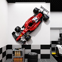 Sculpture murale de voiture de course Ferrari F1 pour décoration intérieure de luxe, grande œuvre d'art murale en fibre de verre sur le thème de la Formule 1