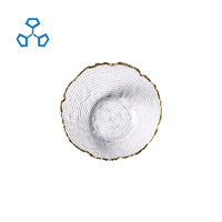 Assiettes de présentation en verre floral vert de luxe, vaisselle durable pour les dîners, assiettes élégantes pour les mariages, ensembles d'assiettes