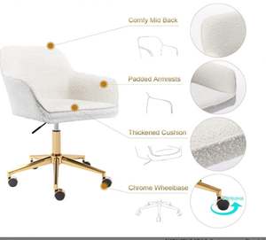 <span class=keywords><strong>Fauteuil</strong></span> <span class=keywords><strong>pivotant</strong></span> confortable en tissu flou réglable en hauteur avec base en métal doré et roues pour chambre <span class=keywords><strong>Table</strong></span> <span class=keywords><strong>de</strong></span> maquillage salon - Product Image 5