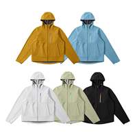 Veste à capuche imperméable, respirante et coupe-vent pour la randonnée en été comme en hiver, avec fermeture éclair et doublure carrée en polyester/nylon.