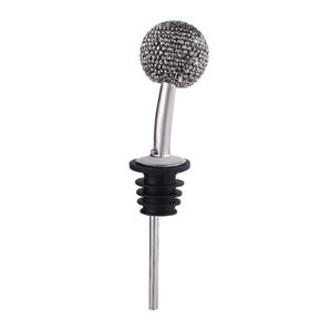 Hot Selling Diamond Crystal Decorative Pourer Stainless Steel Wine Bottle Vacuum <b>Stopper</b> - Product Image 4