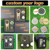Coffret Cadeau de Golf Personnalisé Premium avec Boîte, Outil de Repositionnement de Balle en Métal, Marqueur de Balle, Clip Magnétique pour Chapeau, Jeton de Poker, Design Gratuit
