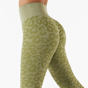 Leggings De Sport Jacquard taille haute, vêtement sans couture, De haute qualité, pour le contrôle du ventre, imprimé Yoga, pour femmes - Product Image 2
