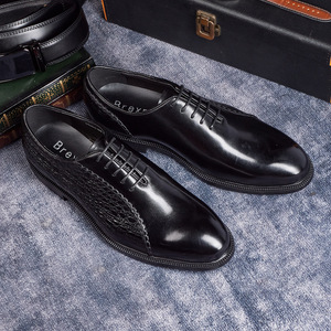 Zapatos Casuales de Piel XuanWu para Hombre, Sin Cordones, con Puntera de Acero, Diseño con Estampado de Grafiti, Suela de Goma, Diseño en Relieve, para Otoño, Formales de Negocios - Product Image 3