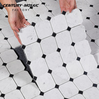Collection de mosaïques en marbre blanc Bianco Carrara Centurymosaic, mosaïque de sol et de mur polie, crédence de cuisine en marbre, vente en gros