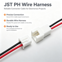 Kabel Rakitan Fleksibel JST GH PH 1.25 2.0mm Pitch 2 3 4 5 6 Pin, Konektor Kabel Sinyal dan Daya untuk Suku Cadang Mesin Industri