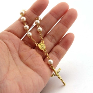 Bebé Cristal Perla Bautismo Comunión Regalo Católico Cruz <span class=keywords><strong>Dedo</strong></span> Cadena Mini <span class=keywords><strong>Rosario</strong></span> - Product Image 5